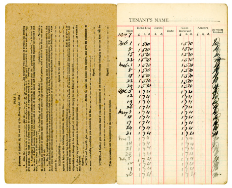 The inside front cover tenancy agreements